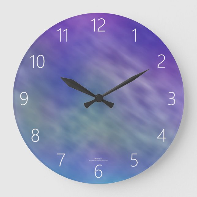 Deep Rainbow Coloured Sky Large Clock (Front)