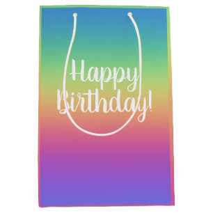 Deep Rainbow Gradient Birthday Gift Bag