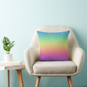 Deep Rainbow Gradient Throw Pillow
