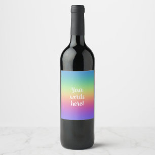 Deep Rainbow Gradient Wine Label