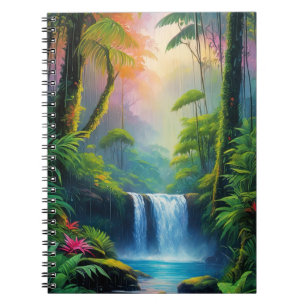 Deep Rainforest Waterfall Notebook