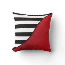 Deep Red and Black and White Stripes Reversible