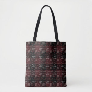 Deep Red and Black Plaid   Merry & Bright Tote Bag