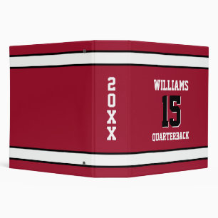 Deep Red and White Binder