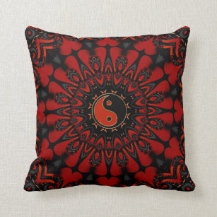 Deep Red Balance (Yin Yang) Cushion / Pillow