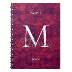  Deep Red Batik Name and Year  Notebook