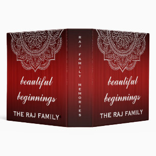 Deep Red Beautiful beginnings keepsake photo album Binder