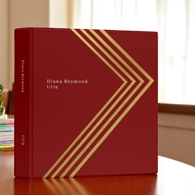 Deep Red Binder with Faux Gold Angle Stripes (Creator Uploaded)