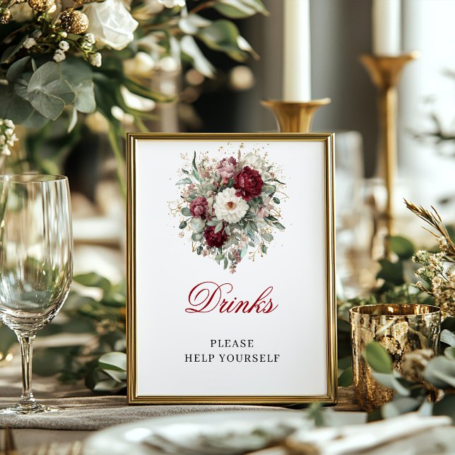 Deep Red Blush Burgundy Drinks Tabletop Decor (Deep Red Blush Burgundy Drinks Tabletop Decor)