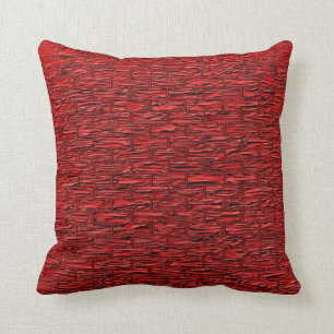 Deep Red Brick Pattern Lumbar and Throw Pillows