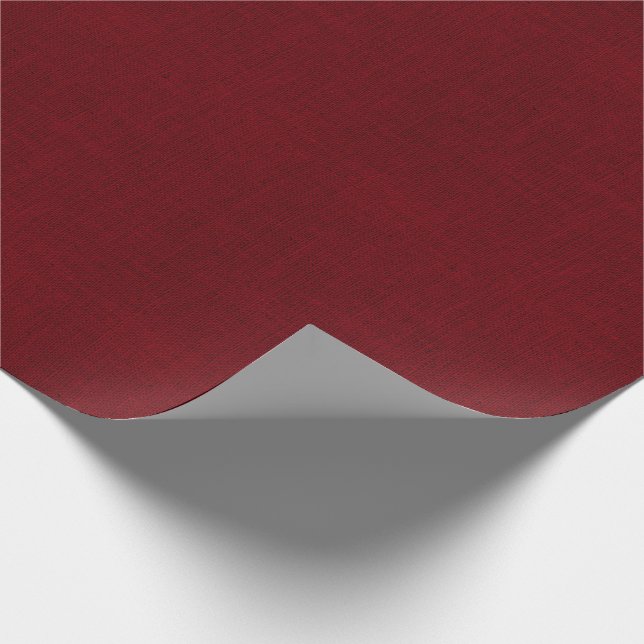 Deep Red Burlap Texture Wrapping Paper (Corner)