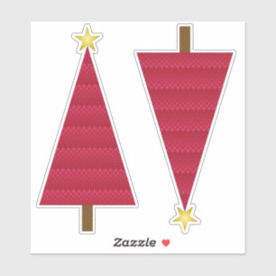 Deep red damask modern Christmas tree