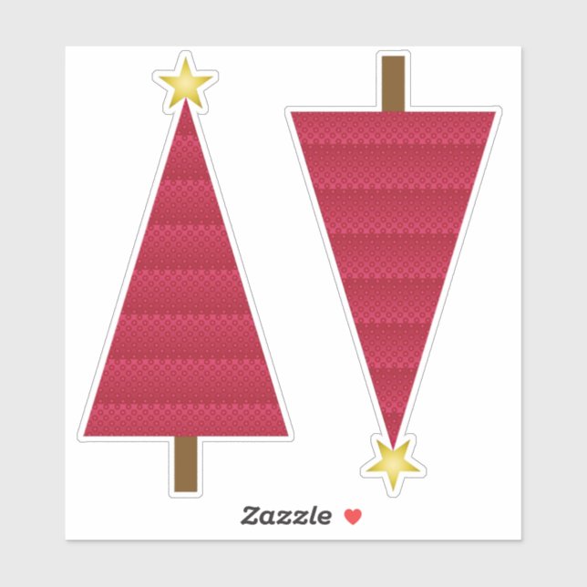 Deep red damask modern Christmas tree (Sheet)