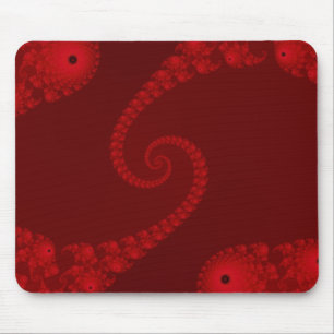 Deep Red Double Spiral Mousepad