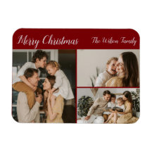 Deep Red Family Picture Holiday