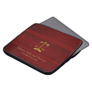 Deep Red Faux Leather -  ⚖  Law Attorney Sleeve 