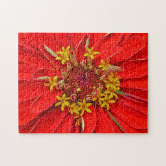 Deep Red Flower Close Up Art Puzzle (Horizontal)