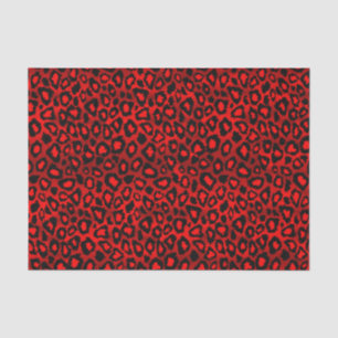 Deep Red Leopard Wild Cat Animal  Print Tissue Paper