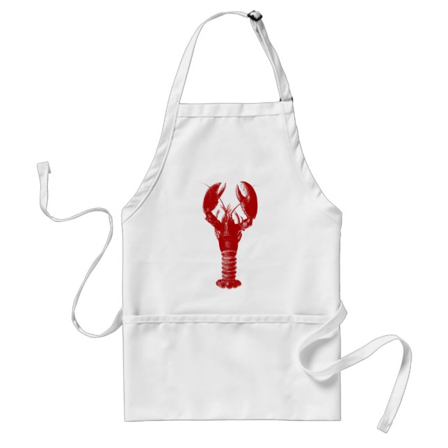 Deep Red Lobster and White Standard Apron (Front)