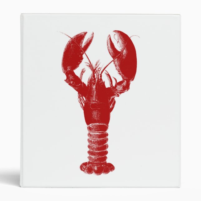 Deep Red Lobster on White Binder (Front)