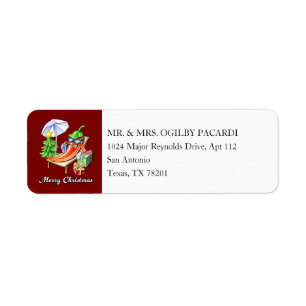 Deep Red Merry Christmas Chilli Add Your Address