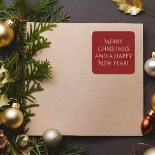 Deep Red Merry Christmas Stickers