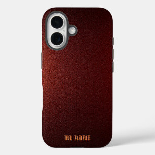 Deep Red Metallic Texture iPhone 16 Case