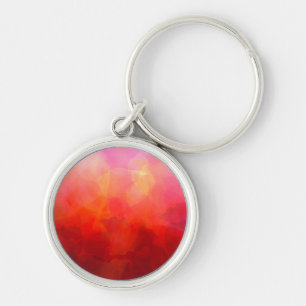 Deep Red Orange Yellow Watercolor Background Keychain