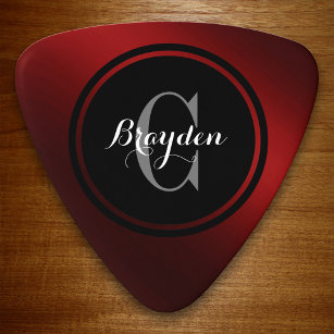 Deep Red Personalized Guitar Pick