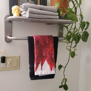 Deep Red Rib Petals Scan Hand Towel