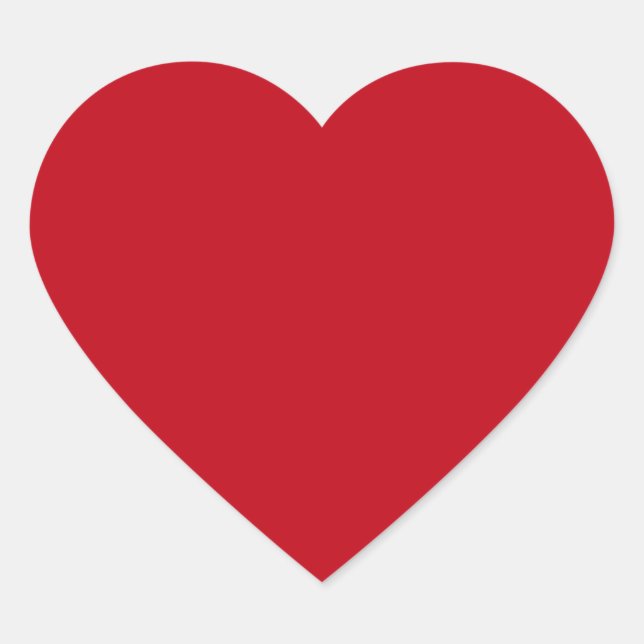 Deep red romantic love heart shaped heart sticker (Front)