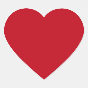 Deep red romantic love heart shaped sticker