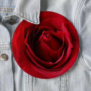 deep red rose 6 inch round button