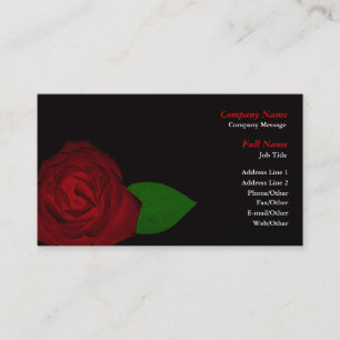 Deep Red Rose Business Card Template