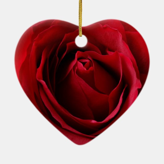 deep red rose ceramic ornament (Back)