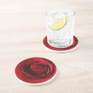 deep red rose coaster