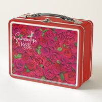 Deep Red Rose Pattern I Love You With Custom Name