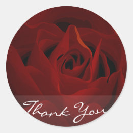 Deep Red Rose Thank You Sticker
