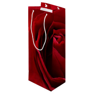 deep red rose wine gift bag