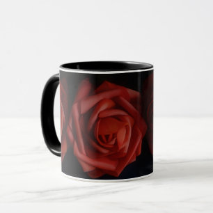 Deep Red Roses Flower Art Mug