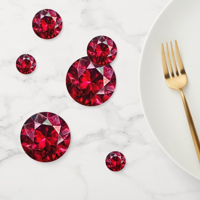 Deep Red Ruby Gem Pattern Confetti (Group)