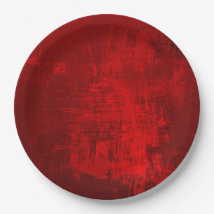 Deep Red Rustic Texture Abstract Background Paper Plate