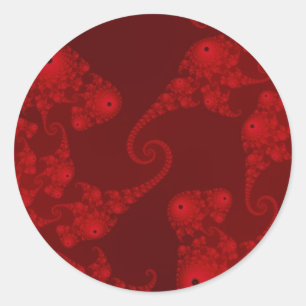 Deep Red Seahorse Herd Stickers