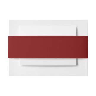 Deep Red Solid Colour Invitation Belly Band
