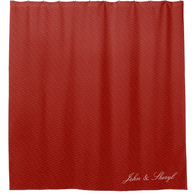 Deep Red Textured Shower Curtain (Front)