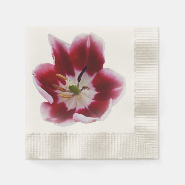 Deep red tulip napkin (Front)