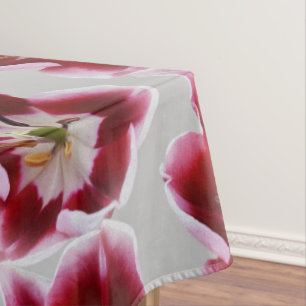 Deep red tulip tablecloth