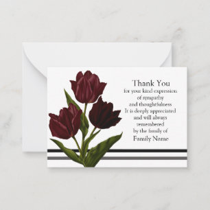 Deep Red Tulips Thank You Card