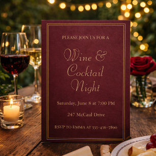 Deep Red Wine Soiree Invitation
