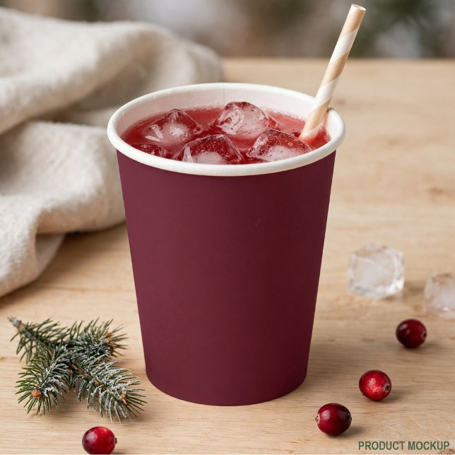 Deep Red With Autumn Vibes Paper Cups (Creator Uploaded)